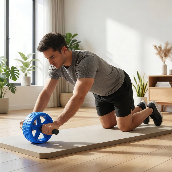 Core Ab Roller Wheel for Home Fitness Training – Stable Design, Smooth Rolling, Non-Slip Handles