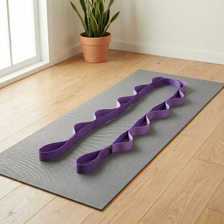 Stretching Strap for Flexibility and Mobility Training – Multi-Grip Design, Lightweight, Portable Fitness Tool