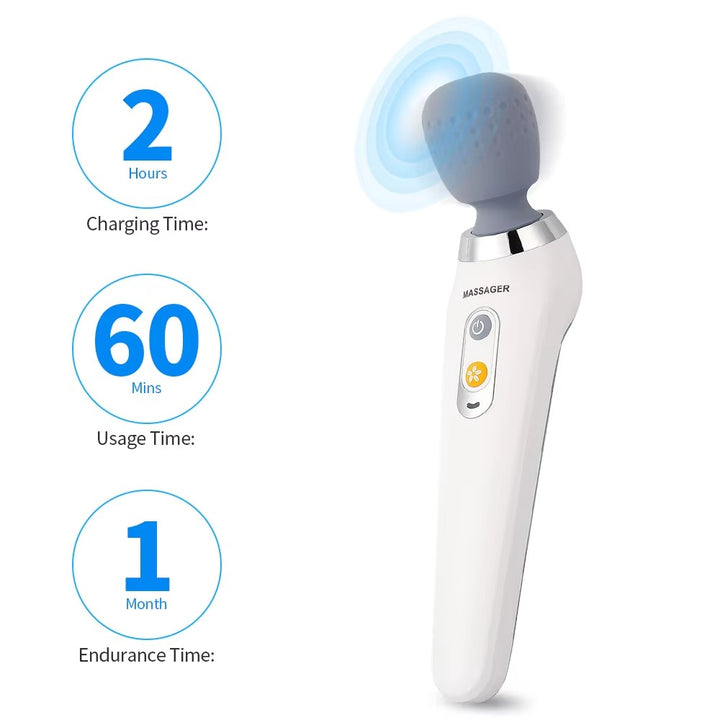Premium USB Handheld Electric Massager – High Frequency Vibration Wand for Neck, Back, and Muscle Pain Relief, Deep Tissue Massage Machine with 5 Modes, Cordless Design, and Therapeutic Relief - StrengthXPhysiotherapy
