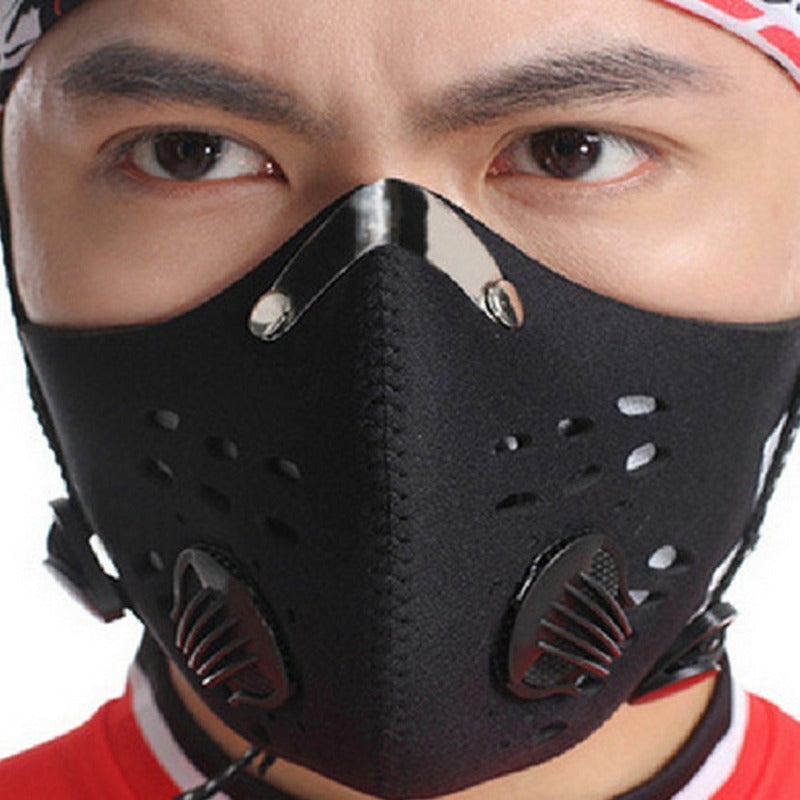 High-Quality Anti-Pollution Cycling Mask - Activated Carbon Dustproof Face Mask for Men and Women, Outdoor Sports and Training Mask with Breathable Vents and Adjustable Fit