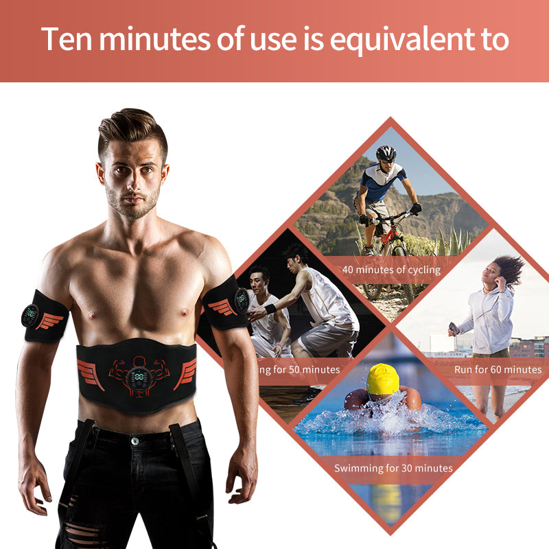 High-Quality EMS Abdominal Toning Belt | Muscle Stimulator for Waist, Arm & Leg | USB Rechargeable, 10 Modes & 39 Levels | Effective Weight Loss & Body Slimming at Home