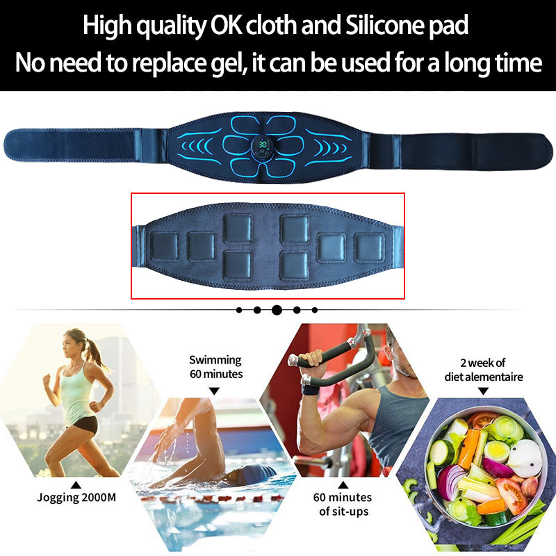 High-Quality EMS Abdominal Toning Belt | Muscle Stimulator for Waist, Arm & Leg | USB Rechargeable, 10 Modes & 39 Levels | Effective Weight Loss & Body Slimming at Home