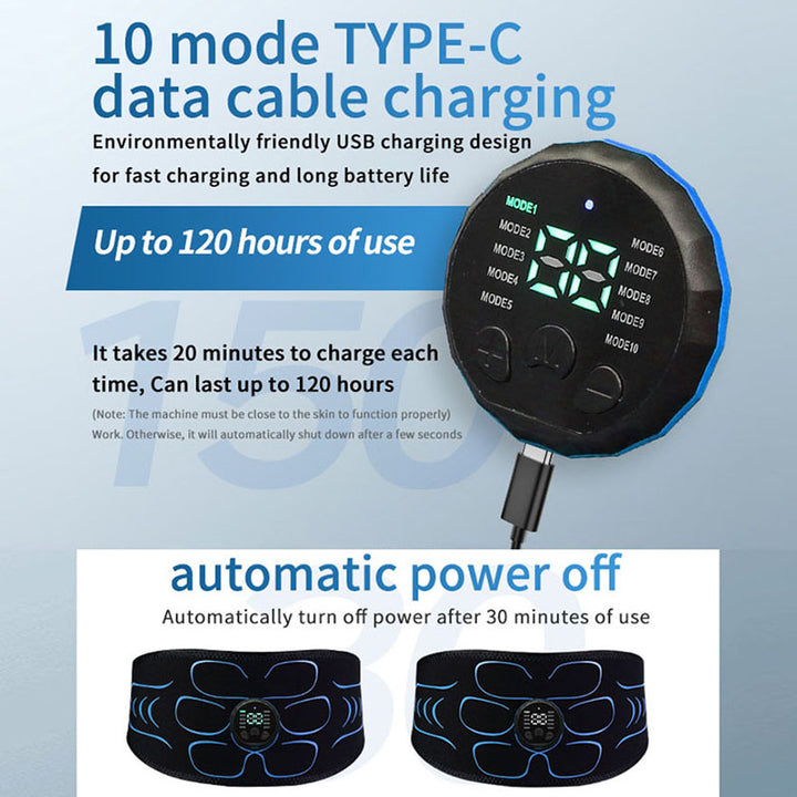 High-Quality EMS Abdominal Toning Belt | Muscle Stimulator for Waist, Arm & Leg | USB Rechargeable, 10 Modes & 39 Levels | Effective Weight Loss & Body Slimming at Home