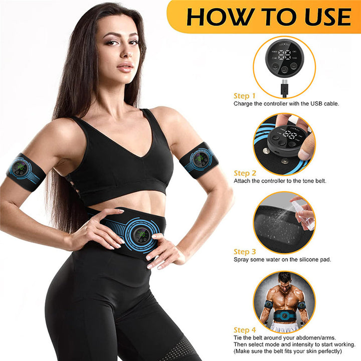 High-Quality EMS Abdominal Toning Belt | Muscle Stimulator for Waist, Arm & Leg | USB Rechargeable, 10 Modes & 39 Levels | Effective Weight Loss & Body Slimming at Home