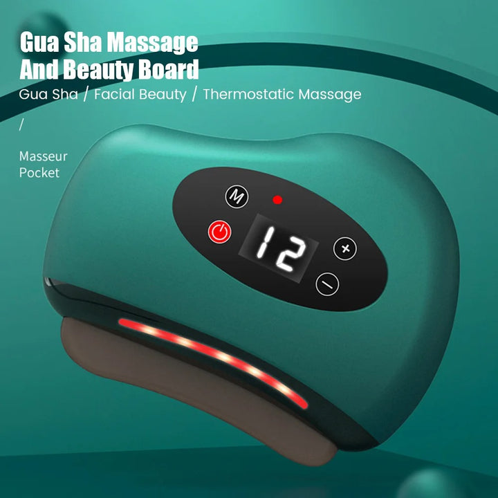 High Quality Electric Guasha Massager with Heating & Vibration – Hot Compress Eye & Face Tool for Skin Lifting & Wrinkle Reduction