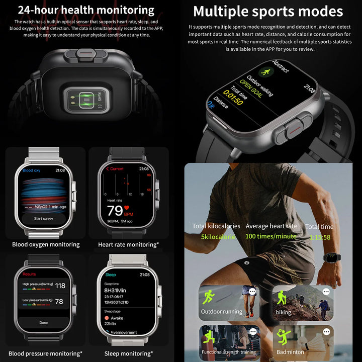 High Quality GPS Smartwatch with 2-in-1 TWS Earbuds – Bluetooth Call, Heart Rate, Blood Pressure & Health Monitoring, Music Playback, 2.01" Full Touch TFT Display, Long Battery Life, AI Voice Assistant, Ideal for Fitness & Daily Use