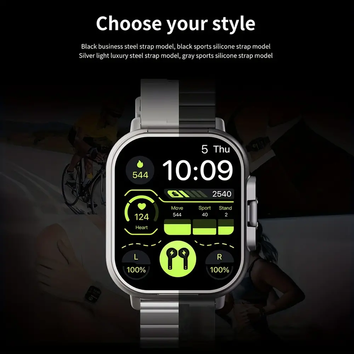 High Quality GPS Smartwatch with 2-in-1 TWS Earbuds – Bluetooth Call, Heart Rate, Blood Pressure & Health Monitoring, Music Playback, 2.01" Full Touch TFT Display, Long Battery Life, AI Voice Assistant, Ideal for Fitness & Daily Use