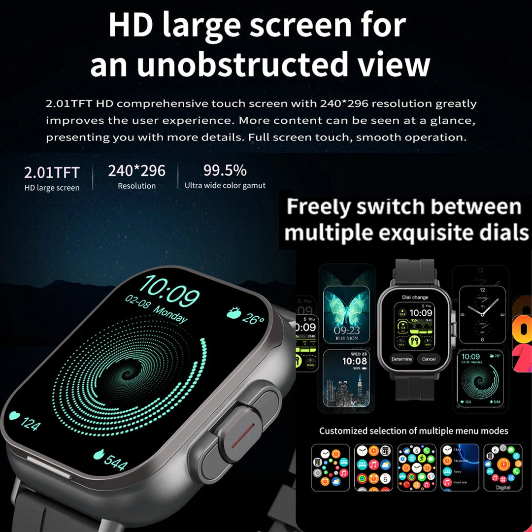 High Quality GPS Smartwatch with 2-in-1 TWS Earbuds – Bluetooth Call, Heart Rate, Blood Pressure & Health Monitoring, Music Playback, 2.01" Full Touch TFT Display, Long Battery Life, AI Voice Assistant, Ideal for Fitness & Daily Use