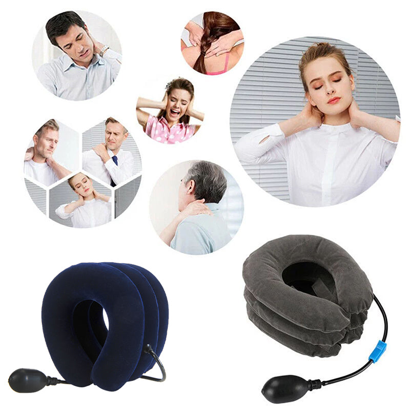 High-Quality Inflatable Neck Collar Pillow for Cervical Traction & Posture Correction, Orthopedic Pain Relief for Neck, Shoulder & Headache