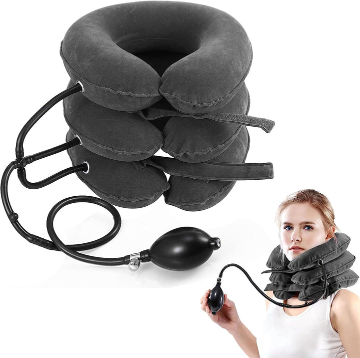 High-Quality Inflatable Neck Collar Pillow for Cervical Traction & Posture Correction, Orthopedic Pain Relief for Neck, Shoulder & Headache