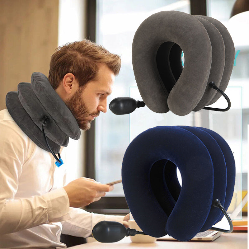 High-Quality Inflatable Neck Collar Pillow for Cervical Traction & Posture Correction, Orthopedic Pain Relief for Neck, Shoulder & Headache