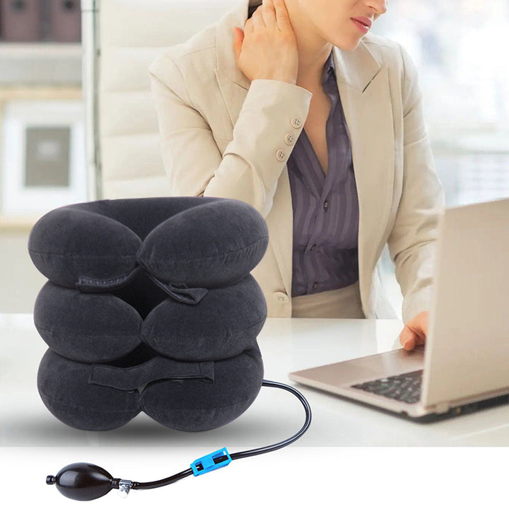 High-Quality Inflatable Neck Collar Pillow for Cervical Traction & Posture Correction, Orthopedic Pain Relief for Neck, Shoulder & Headache