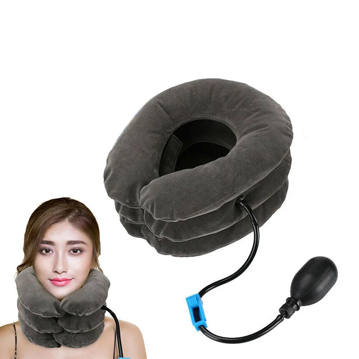 High-Quality Inflatable Neck Collar Pillow for Cervical Traction & Posture Correction, Orthopedic Pain Relief for Neck, Shoulder & Headache