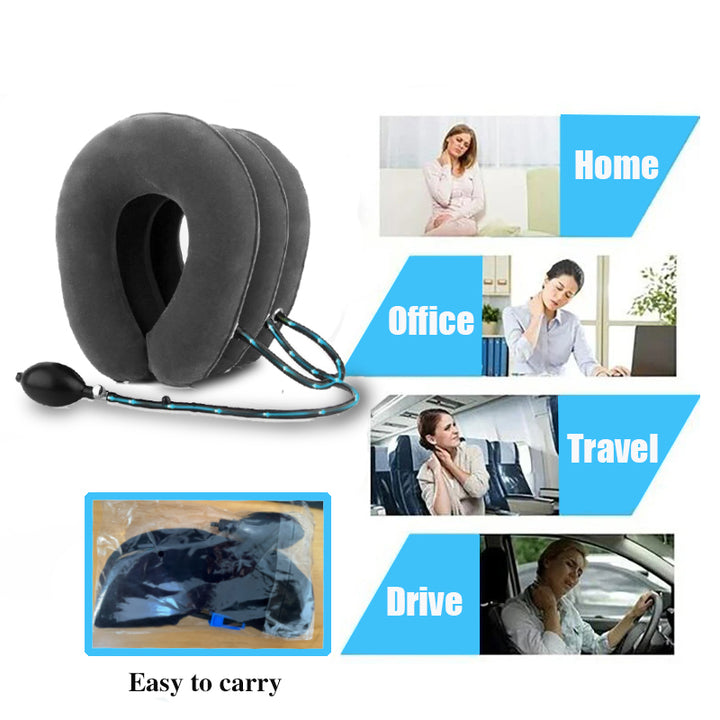 High-Quality Inflatable Neck Collar Pillow for Cervical Traction & Posture Correction, Orthopedic Pain Relief for Neck, Shoulder & Headache