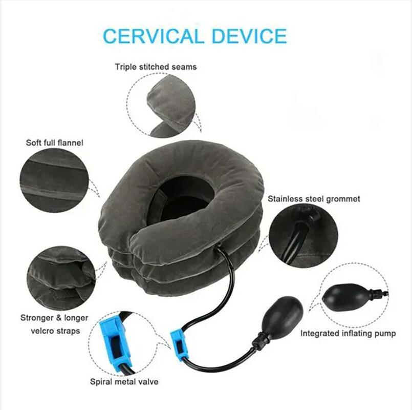 High-Quality Inflatable Neck Collar Pillow for Cervical Traction & Posture Correction, Orthopedic Pain Relief for Neck, Shoulder & Headache