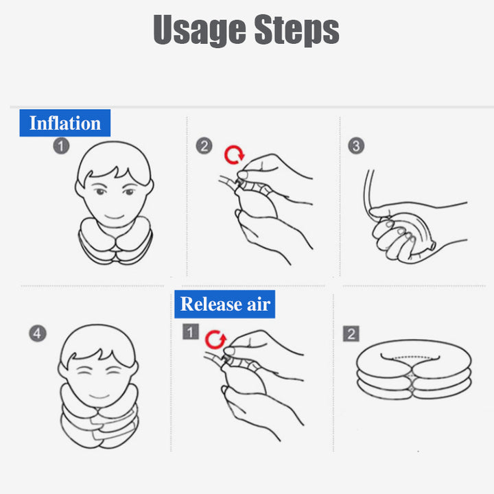 High-Quality Inflatable Neck Collar Pillow for Cervical Traction & Posture Correction, Orthopedic Pain Relief for Neck, Shoulder & Headache