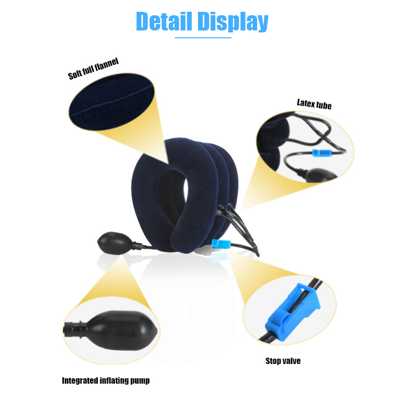 High-Quality Inflatable Neck Collar Pillow for Cervical Traction & Posture Correction, Orthopedic Pain Relief for Neck, Shoulder & Headache