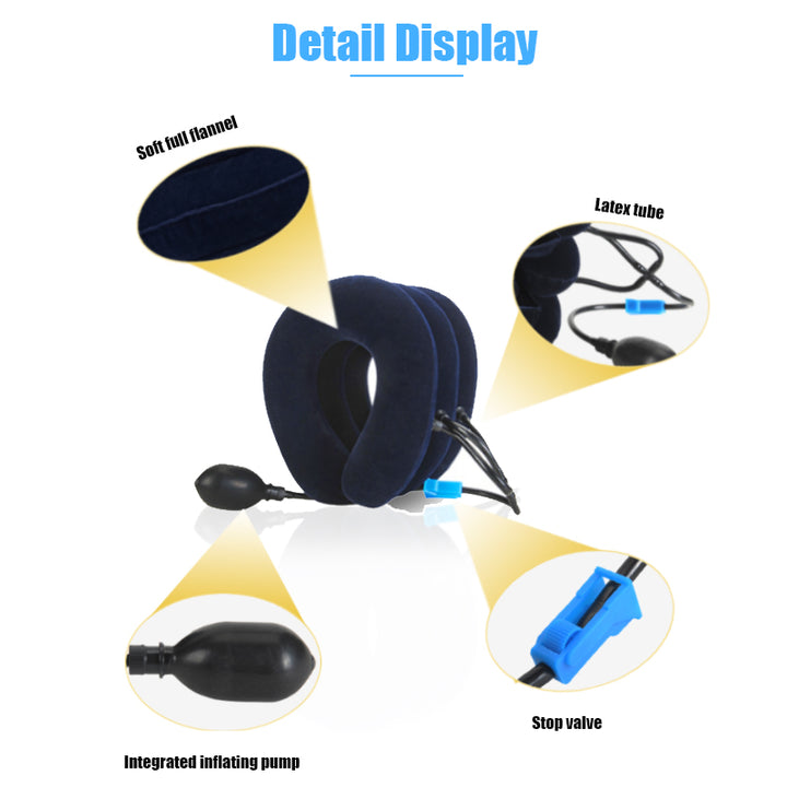 High-Quality Inflatable Neck Collar Pillow for Cervical Traction & Posture Correction, Orthopedic Pain Relief for Neck, Shoulder & Headache
