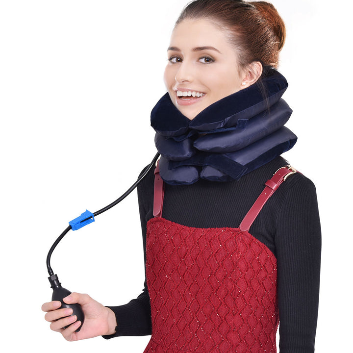 High-Quality Inflatable Neck Collar Pillow for Cervical Traction & Posture Correction, Orthopedic Pain Relief for Neck, Shoulder & Headache