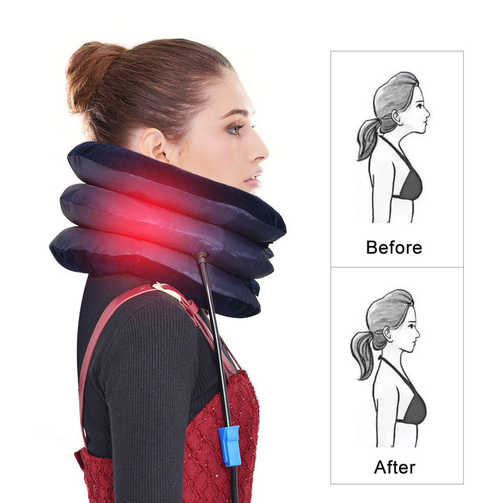 High-Quality Inflatable Neck Collar Pillow for Cervical Traction & Posture Correction, Orthopedic Pain Relief for Neck, Shoulder & Headache