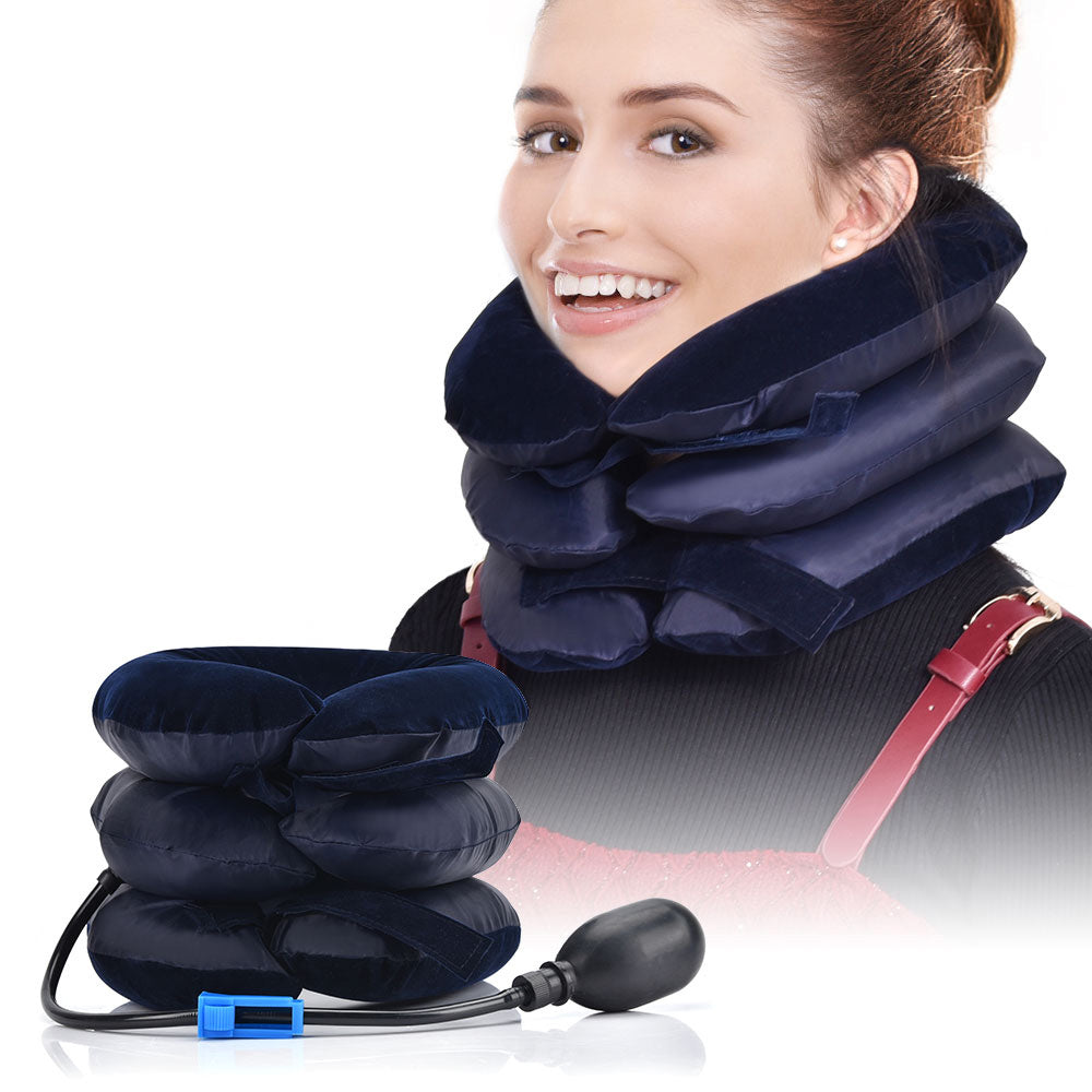 High-Quality Inflatable Neck Collar Pillow for Cervical Traction & Posture Correction, Orthopedic Pain Relief for Neck, Shoulder & Headache
