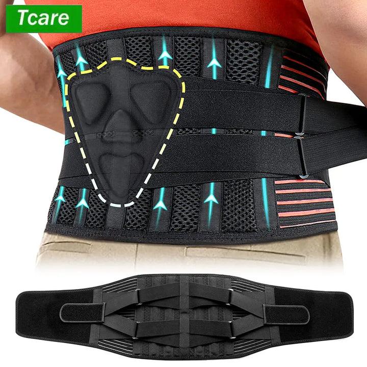 High Quality Lower Back Brace with 6 Stays – Orthopedic Lumbar Support Belt for Gym, Pain Relief, Anti-Skid Breathable Waist Support for Injury Prevention, Ideal for Weight Lifting, Long Sitting