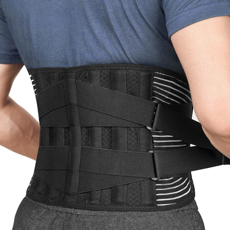 High Quality Lower Back Brace with 6 Stays – Orthopedic Lumbar Support Belt for Gym, Pain Relief, Anti-Skid Breathable Waist Support for Injury Prevention, Ideal for Weight Lifting, Long Sitting
