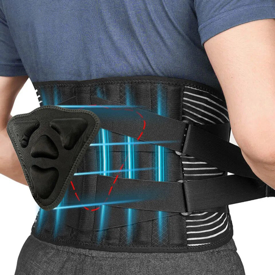 High Quality Lower Back Brace with 6 Stays – Orthopedic Lumbar Support Belt for Gym, Pain Relief, Anti-Skid Breathable Waist Support for Injury Prevention, Ideal for Weight Lifting, Long Sitting