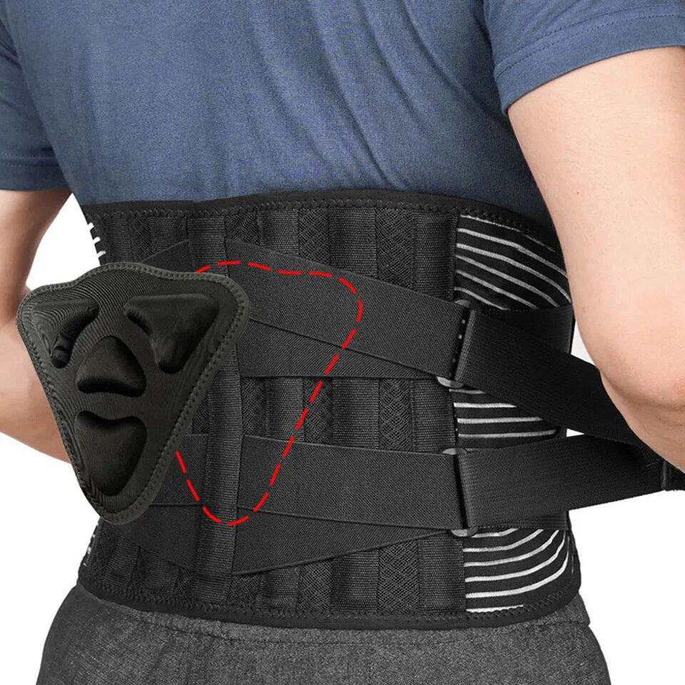 High Quality Lower Back Brace with 6 Stays – Orthopedic Lumbar Support Belt for Gym, Pain Relief, Anti-Skid Breathable Waist Support for Injury Prevention, Ideal for Weight Lifting, Long Sitting