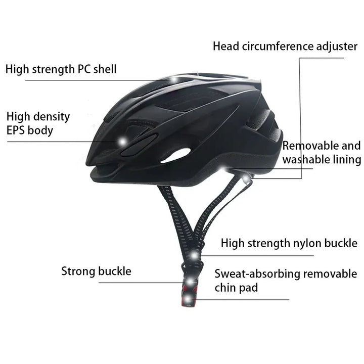 High-Quality Magnetic Lens Cycling Helmet - Breathable, Lightweight MTB & Road Bike Helmet for Men & Women, Integrated PC Shell + EPS Foam, 56-61cm Adjustable, Gray Goggles Included