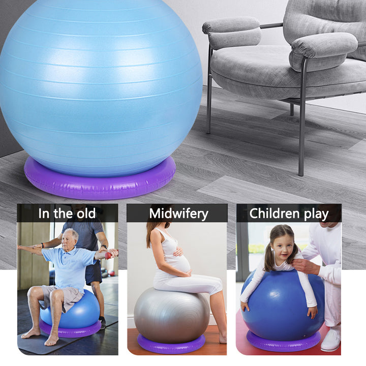 High-Quality Non-Slip Yoga Ball Base – Stable, Explosion-Proof PVC Balance Ring for 45-75cm Exercise Balls, Ideal for Gym, Pilates, Core Strength Training, and Flexibility