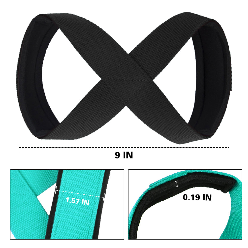 High Quality Padded Figure 8 Straps for Deadlift – Weight Lifting Wrist Straps for Power Lifters, Workout Pull-Ups, Horizontal Bar, Gym Fitness, Durable and Comfortable Support
