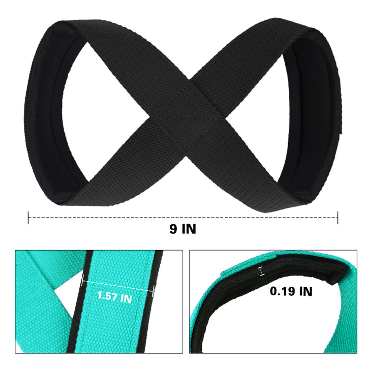High Quality Padded Figure 8 Straps for Deadlift – Weight Lifting Wrist Straps for Power Lifters, Workout Pull-Ups, Horizontal Bar, Gym Fitness, Durable and Comfortable Support