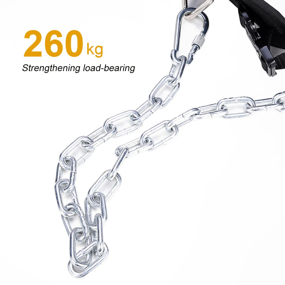 High Quality Sports Dip Belt with Steel Chain – Weight Lifting Belt for Men and Women, Supports Up to 260kg for Pull Ups, Training, Adjustable Waist Support Belt, Durable EVA and Nylon Construction