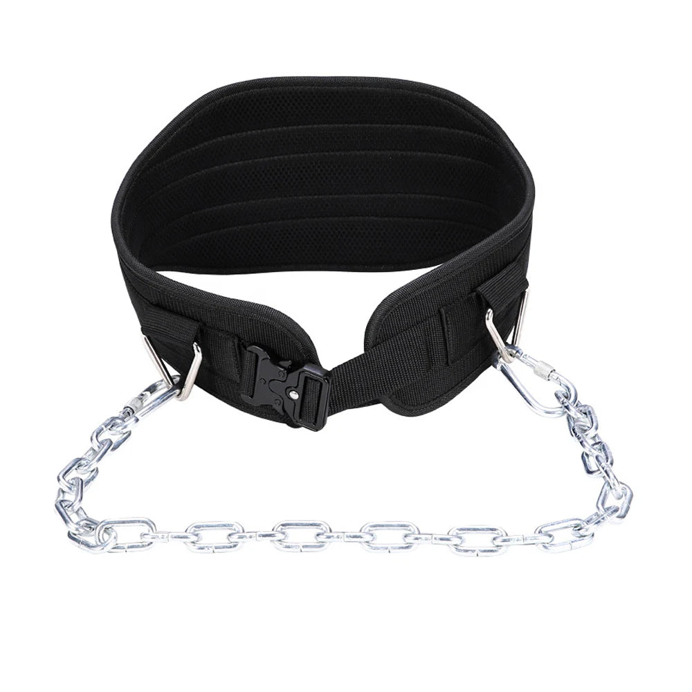 High Quality Sports Dip Belt with Steel Chain – Weight Lifting Belt for Men and Women, Supports Up to 260kg for Pull Ups, Training, Adjustable Waist Support Belt, Durable EVA and Nylon Construction