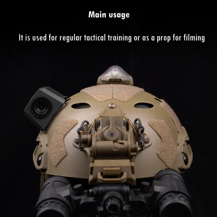 High-Quality Tactical Helmet Camera Model - Hook and Loop Fast Attachment, Prop for CS Game, Filming, Tactical Training, Durable Plastic, Black 8.9cm x 5.2cm x 4cm