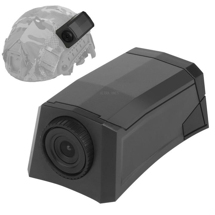 High-Quality Tactical Helmet Camera Model - Hook and Loop Fast Attachment, Prop for CS Game, Filming, Tactical Training, Durable Plastic, Black 8.9cm x 5.2cm x 4cm