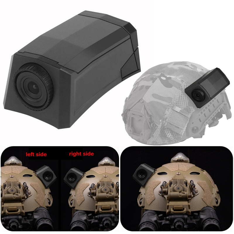 High-Quality Tactical Helmet Camera Model - Hook and Loop Fast Attachment, Prop for CS Game, Filming, Tactical Training, Durable Plastic, Black 8.9cm x 5.2cm x 4cm