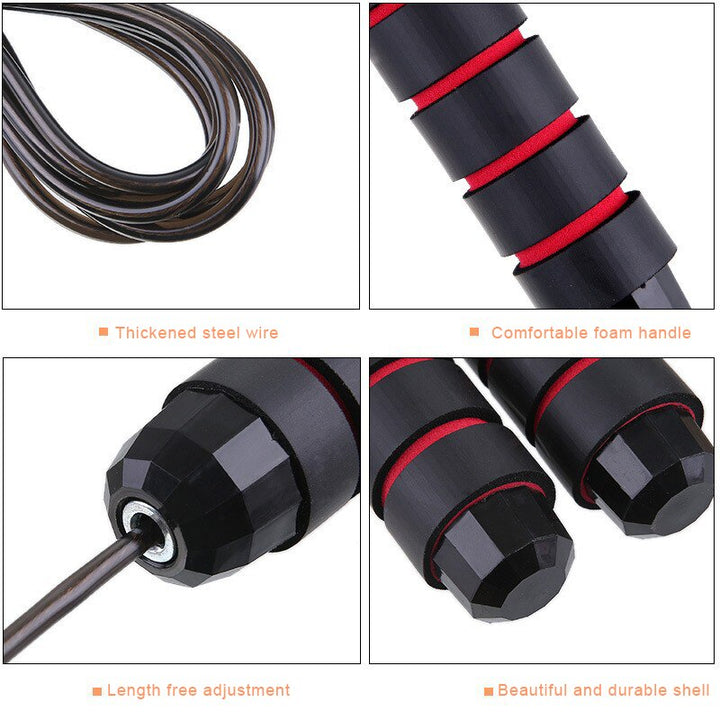 High-Quality Tangle-Free Jump Rope with Ball Bearings – Adjustable 3m Speed Cable Skipping Rope for Gym, Cardio, and Cross Training, Steel Wire with PVC Coating, Non-Slip EVA Handles, Ideal for Fitness, Weight Loss, and Boxing