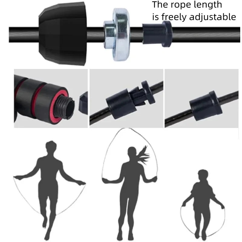 High-Quality Tangle-Free Jump Rope with Ball Bearings – Adjustable 3m Speed Cable Skipping Rope for Gym, Cardio, and Cross Training, Steel Wire with PVC Coating, Non-Slip EVA Handles, Ideal for Fitness, Weight Loss, and Boxing