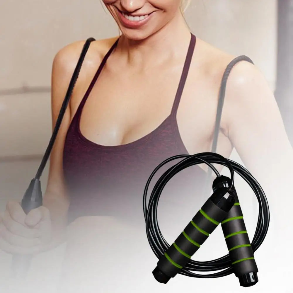 High-Quality Tangle-Free Jump Rope with Ball Bearings – Adjustable 3m Speed Cable Skipping Rope for Gym, Cardio, and Cross Training, Steel Wire with PVC Coating, Non-Slip EVA Handles, Ideal for Fitness, Weight Loss, and Boxing
