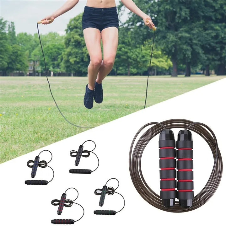 High-Quality Tangle-Free Jump Rope with Ball Bearings – Adjustable 3m Speed Cable Skipping Rope for Gym, Cardio, and Cross Training, Steel Wire with PVC Coating, Non-Slip EVA Handles, Ideal for Fitness, Weight Loss, and Boxing