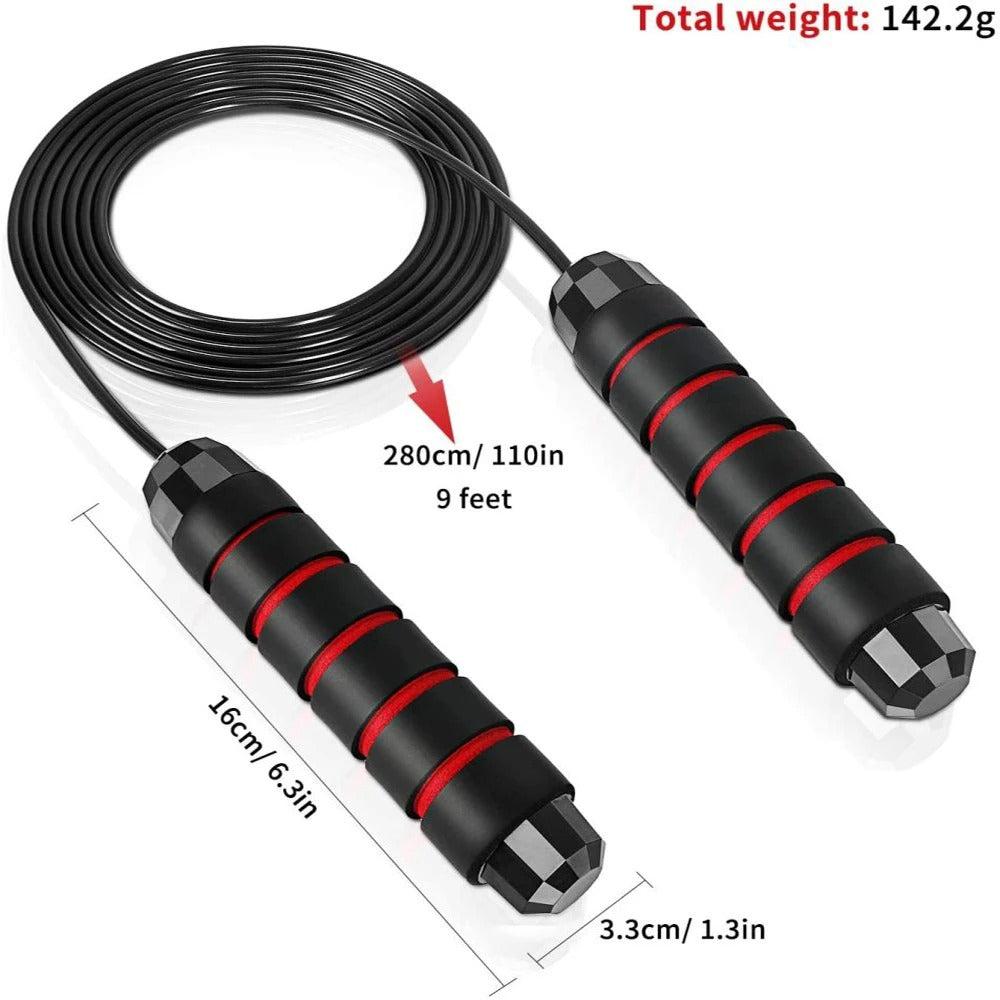 High-Quality Tangle-Free Jump Rope with Ball Bearings – Adjustable 3m Speed Cable Skipping Rope for Gym, Cardio, and Cross Training, Steel Wire with PVC Coating, Non-Slip EVA Handles, Ideal for Fitness, Weight Loss, and Boxing