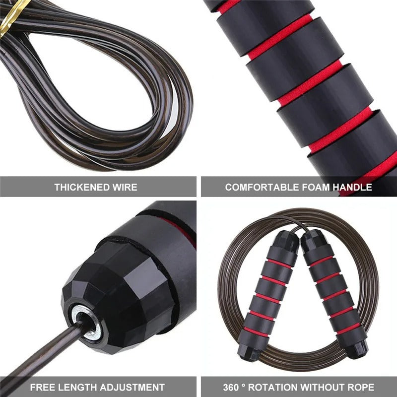 High-Quality Tangle-Free Jump Rope with Ball Bearings – Adjustable 3m Speed Cable Skipping Rope for Gym, Cardio, and Cross Training, Steel Wire with PVC Coating, Non-Slip EVA Handles, Ideal for Fitness, Weight Loss, and Boxing