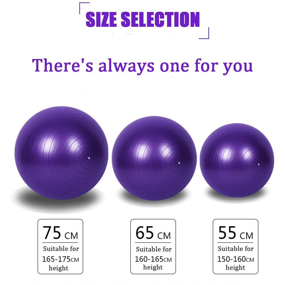 High-Quality Yoga Ball for Fitness, Pilates, and Balance – Durable Gym Exercise Ball, Perfect for Core Strength, Stability Workouts, and Flexibility Training, Available in 65cm, 75cm, and 85cm