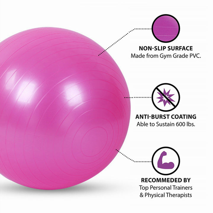 High-Quality Yoga Ball for Fitness, Pilates, and Balance – Durable Gym Exercise Ball, Perfect for Core Strength, Stability Workouts, and Flexibility Training, Available in 65cm, 75cm, and 85cm