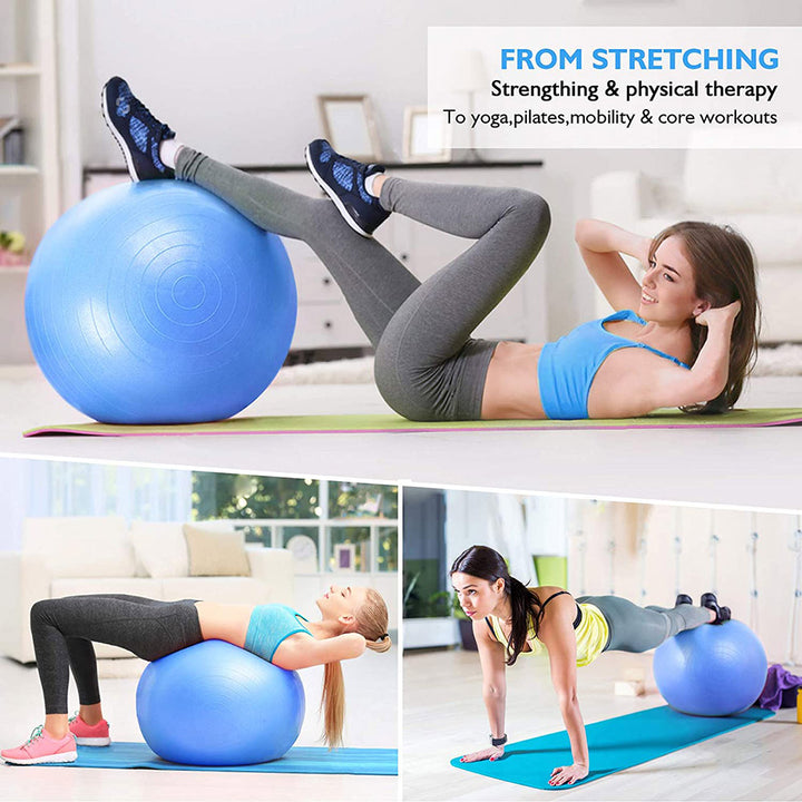 High-Quality Yoga Ball for Fitness, Pilates, and Balance – Durable Gym Exercise Ball, Perfect for Core Strength, Stability Workouts, and Flexibility Training, Available in 65cm, 75cm, and 85cm