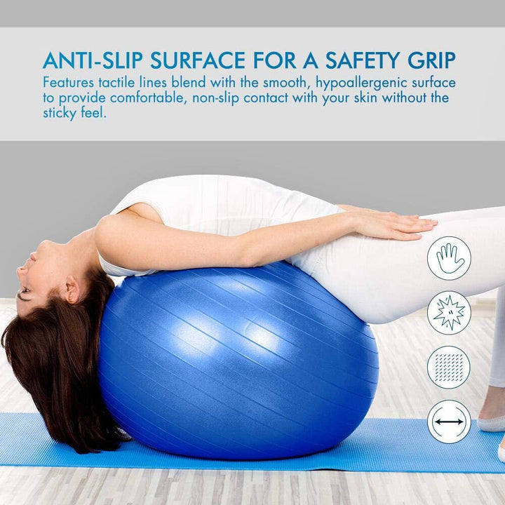 High-Quality Yoga Ball for Fitness, Pilates, and Balance – Durable Gym Exercise Ball, Perfect for Core Strength, Stability Workouts, and Flexibility Training, Available in 65cm, 75cm, and 85cm