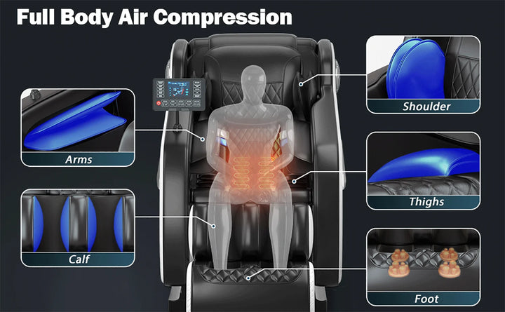 Luxury 4D Zero Gravity Massage Chair – Full Body Shiatsu Recliner with Heating, Airbag Compression and Bluetooth Music