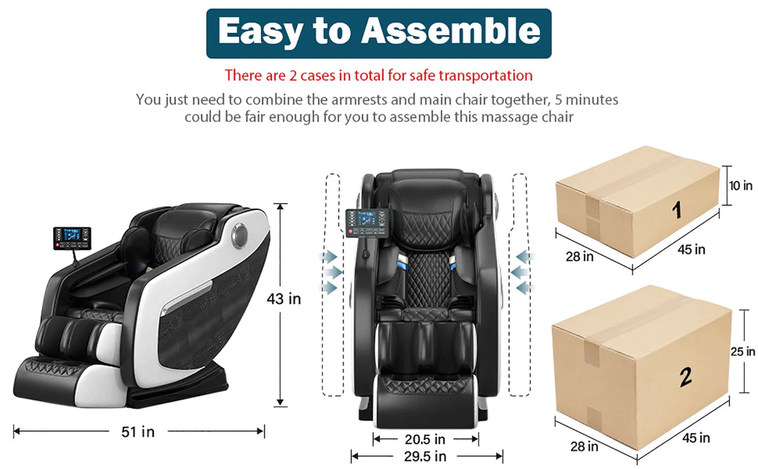 Luxury 4D Zero Gravity Massage Chair – Full Body Shiatsu Recliner with Heating, Airbag Compression and Bluetooth Music
